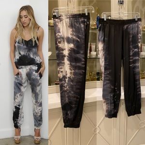 Michelle Jonas Silk Beach tiedye Jogger pants NWOT